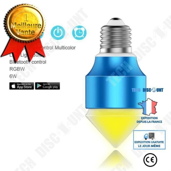 TD® LED-lampa, E27 6W Flerfärgad - Ljusblå färg - Multifunktionell - 450 lm IP 25 - Enkelt och trendigt