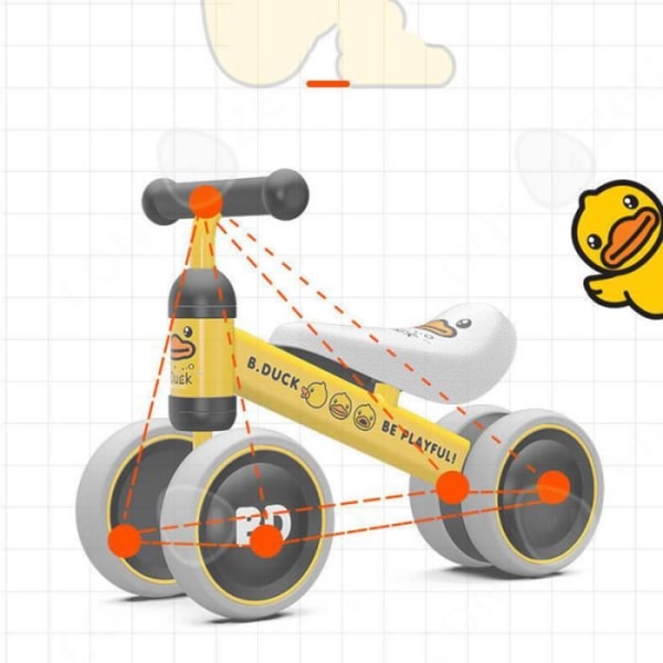 C® Baby Balance Bike Pedagogisk Baby Walker Trehjuling för barnleksak utan pedaler 1-2 år Första födelsedagsjulklapp