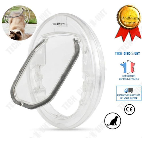 Chattöppning - TD® - Manuell - Transparent - 30x30cm - För små hundar och katter Transparent