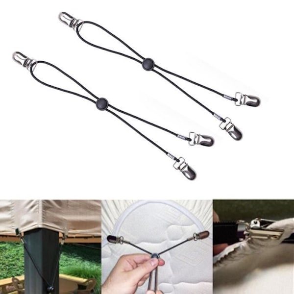 TD® Lot 4 dele Justerbar Elastisk Clip Madras Klemme Dække Seng Tænger - Fastgørelser til Sengetøj Stropper