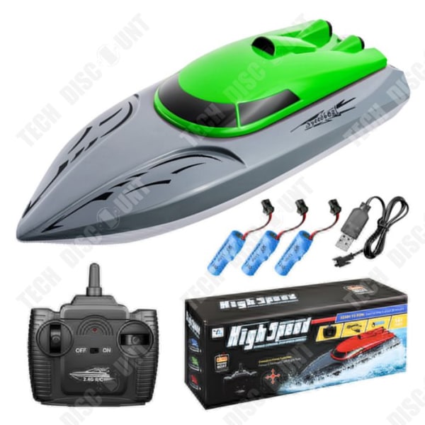 TD Remote Control Boat 2.4G Grön radiostyrd båt Laddningsbar båt Barnfjärrstyrd båt Sommarvattenleksaker Båt