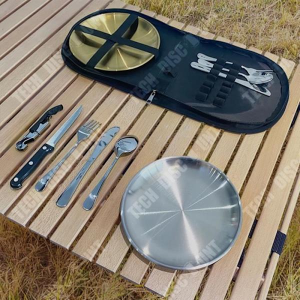 TD® Camping bestikpose i rustfrit stål rejse klatring rejse camping håndtaske udendørs sæt bærbar