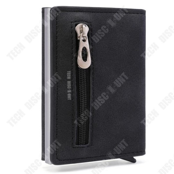 TD® Antimagnetisk svart korthållare för kort plånbok Myntficka Personlig dragkedja för män RFID-korthållare