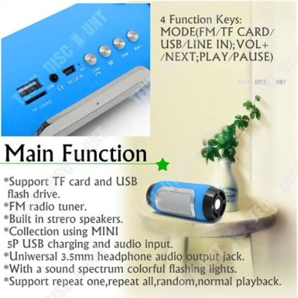 TD® Vattentät Bluetooth-högtalare Bärbar Trådlös Bil Vattentät Högtalare Minimikrofon MP3-spelare Svart Vit Kraftfull