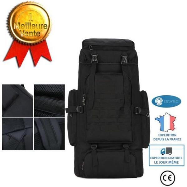 TD® 60L vandringsryggsäck för bergskamouflage svart färg förvaring vandring camping oxford materialförvaring