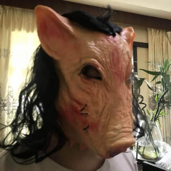 Halloween Saw Horrible Mask Pig Mask Maskerad Mask Kostym Latex Mask @14046