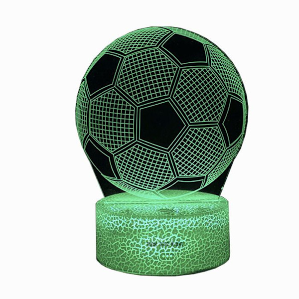 Jalkapallo TD®3D Creative Vision D pöytälamppu, stereoatmosfäärin yövaloin acrylaatista, kosketuskytkin Svart