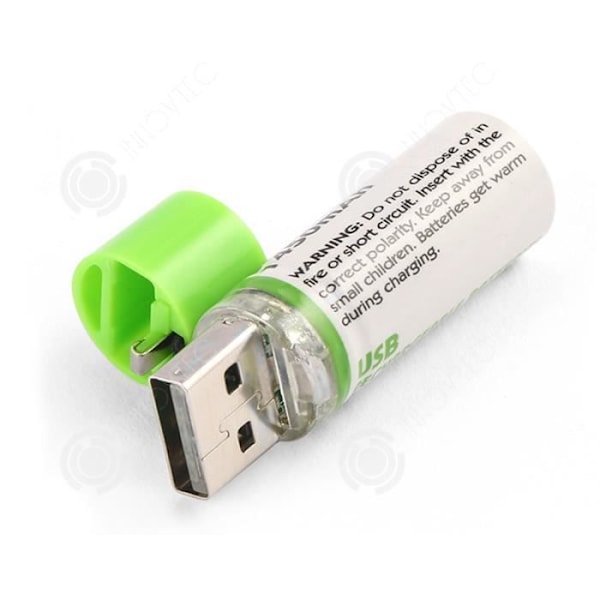 INN ladattava Ni-MH akku nro 5 1450 mAh, kierrätä ladattava USB-leluakku nro 5 vitt och grönt