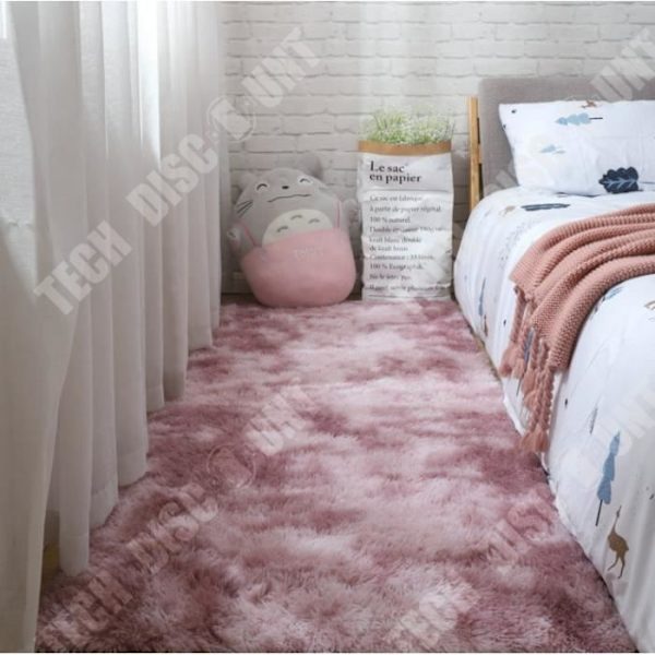 TD® Tie-dye gradient långhårig matta vardagsrum soffbord matta säng långt hår kan tvättas