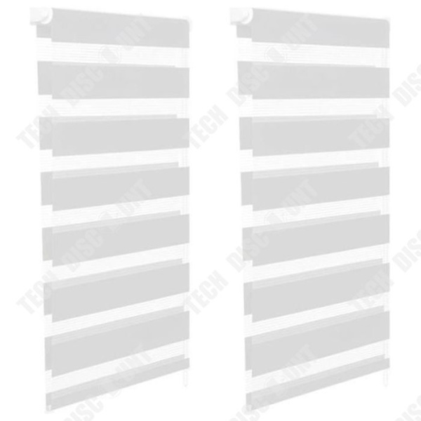 Stribede gardiner - TD® - Sæt af 2 - 45x170 cm - Polyester - Mørklægningsgardiner - Hvid Vit