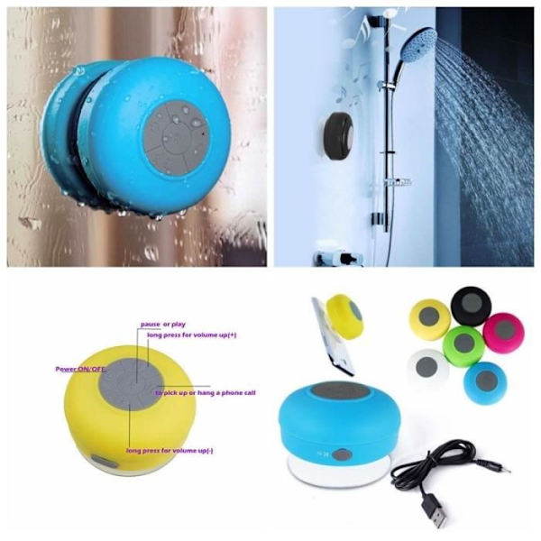 Minihögtalare Vattentät Bluetooth trådlös sugkopp Handfri högtalare för bil