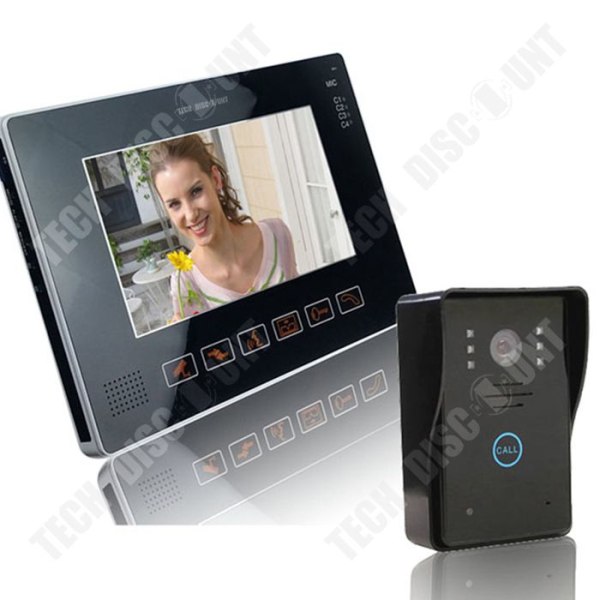 TD® Dörrklocka 9 tums visuell intercom-dörrklocka Night Vision Regntät dörrklocka med pekknapp