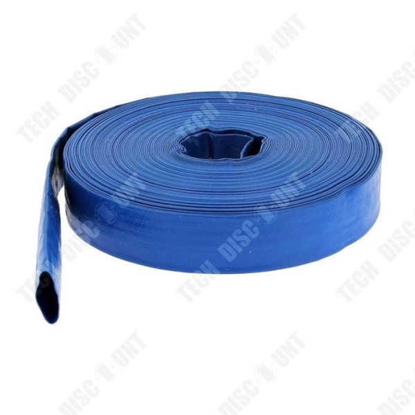 TD Flad Rør 25mm blå PVC Længde 20 meter trykrør Fladt trykrør Fladt pumprør fleksibelt fladt rør