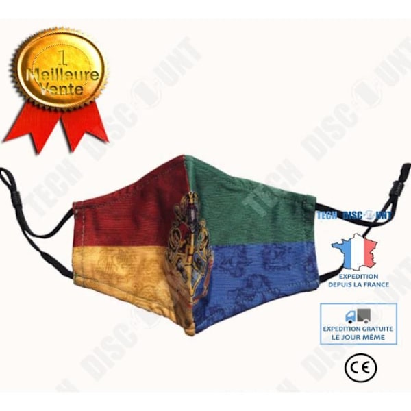 TD® Ansigtsmasker til mænd og kvinder gave masker med tryk mode design trendy ansigtsmaske Hogwarts rød grøn blå og gul