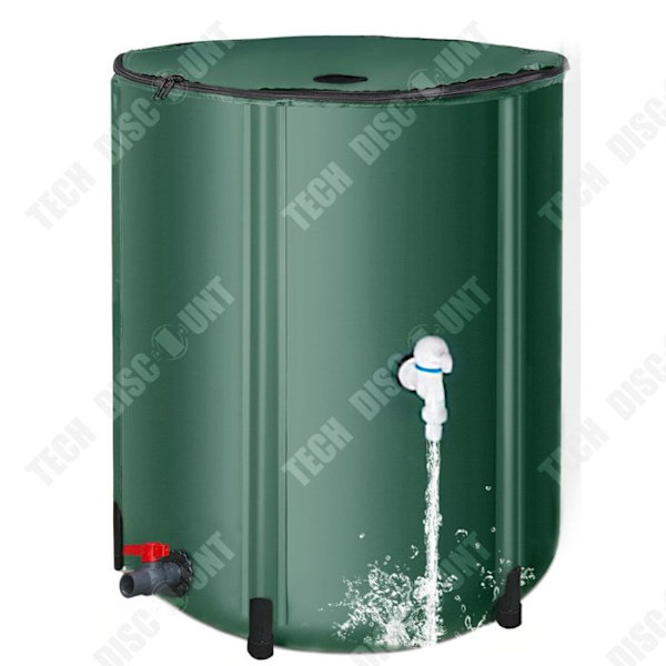 TD Vattenlagringsbehållare 200L / 52 Gallon Fällbar Regnvattentank i PVC Bärbar Mångsidig Vattenåtervinning