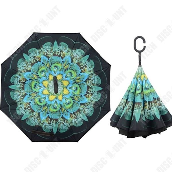 TD® Højre håndtag C-formet parasol UV-beskyttelse udendørs parasol dobbeltlag paraply omvendt paraply