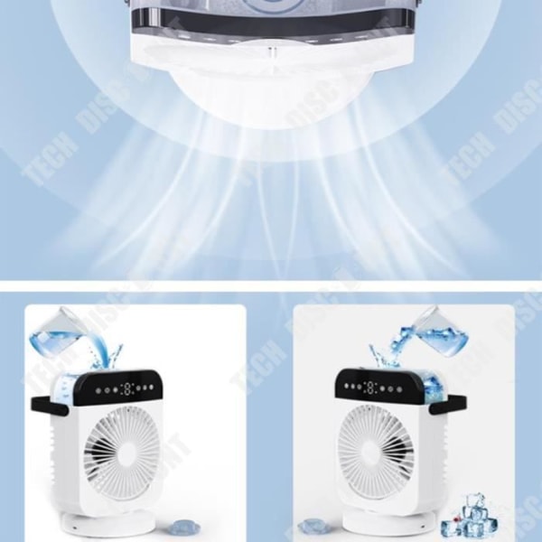 TD® Automatisk skakhuvud Luftkylare USB Desktop Luftkonditionering Bärbar Bärbar vattenkylningsfläkt