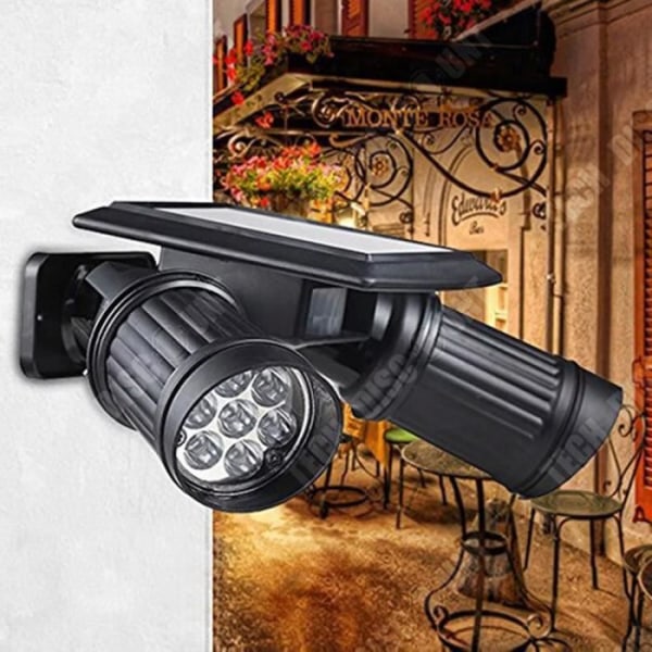 TD® LCC® LED Spotlight lampe Solaire uden Ledning PIR Bevægelsessensor 14 LEDs 150LM LED Landskabsprojektør Lampe - Sort
