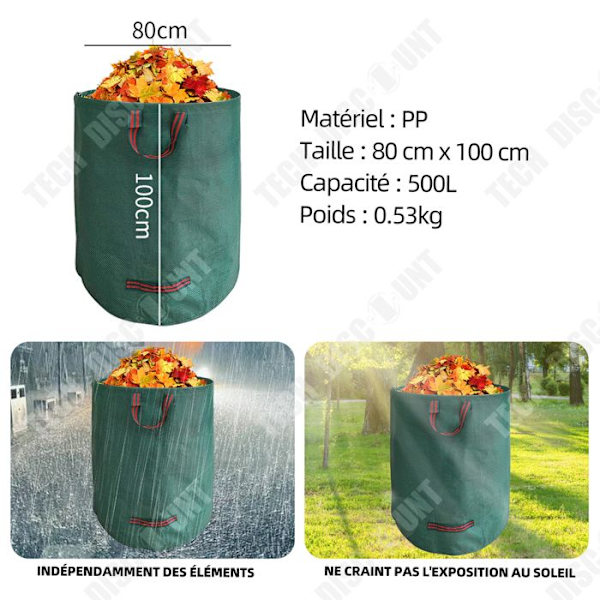 TD Puutarhasäkki 80cm x 100cm taitettavat ja uudelleen käytettävät puutarhajätteet säilytysliina puutarhajätteiden kierrätystä varten