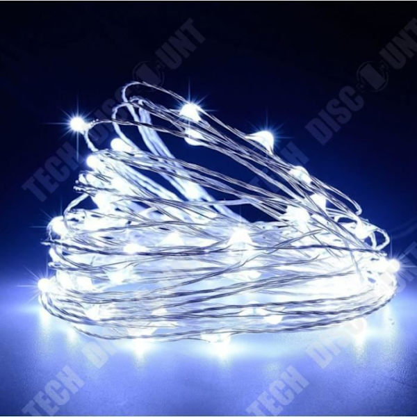 TD® Vandtætte LED Lyskæder med Batteri 50 leds 5M med Fjernbetjening, til Bryllup Hjem Have Jul, (Blå)