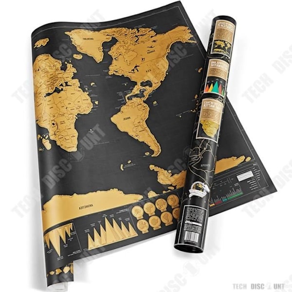 TD® Maailmankartta Rikkoutuva koriste Sisustus Kuparipaperi 82.5cm*59.5cm Suuri koko Matkustus Koppar