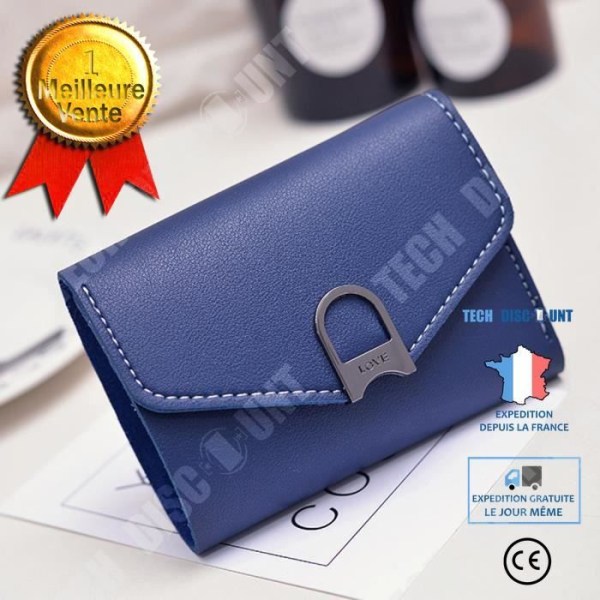 TD® Portefølje til kvinder/ Pung/ Kvalitets håndtaske Mode Clutch Håndtaske Farve Blå Læder Kompakt