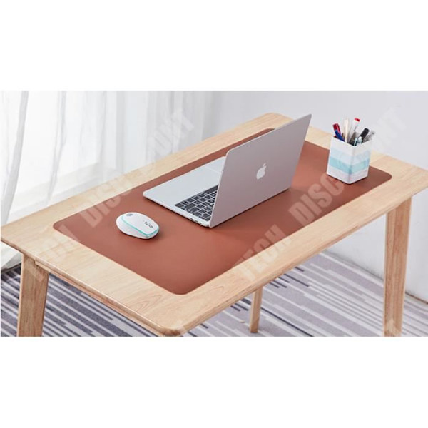 TD® Kontor Underlag/ Dobbeltsidet i PU Syntetisk Læder/ 120*60 cm/ Tykt Rensningfarve Vandtæt/ Trendy og Klasse BRUN