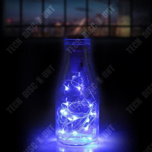 TD® LED String Lights Batteridriven flasklock Vattentät belysning med 15 lysdioder x1,4M för gör-det-själv-bröllopsfest, blå LITT1511