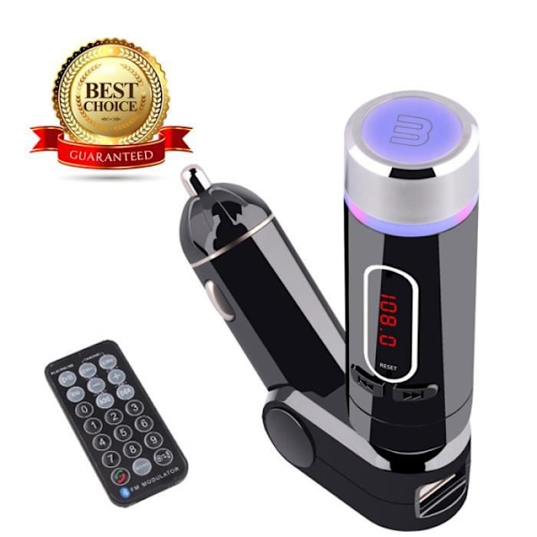 Viestintäadapteri - LCC - Bluetooth FM -autokitti - Musta - Hands-free - LCD-näyttö Svart