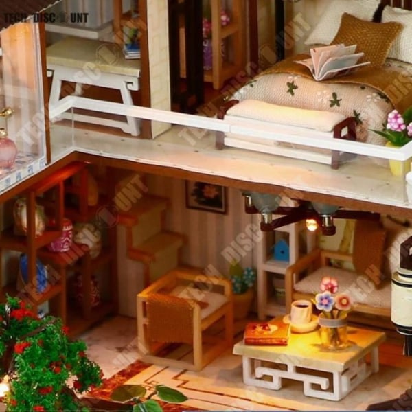 TD® Trädockhus Modellsatser DIY Miniatyrhus stuga Crafted Kit Handgjorda dockhus dockhus