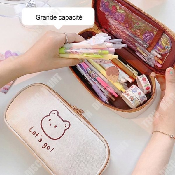 TD® Stor kapacitet pencil case til studerende, simpelt pencil case, inderside ventilationsdesign, hjerteformet, kontorartikler, enkelt design boks