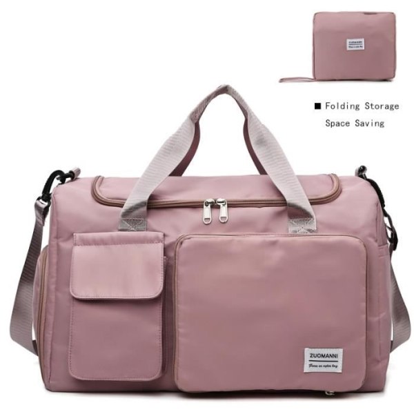 Cherry Pink - hopfällbar resväska för män och kvinnor, fritidsväska, fitness, sport, axelrem