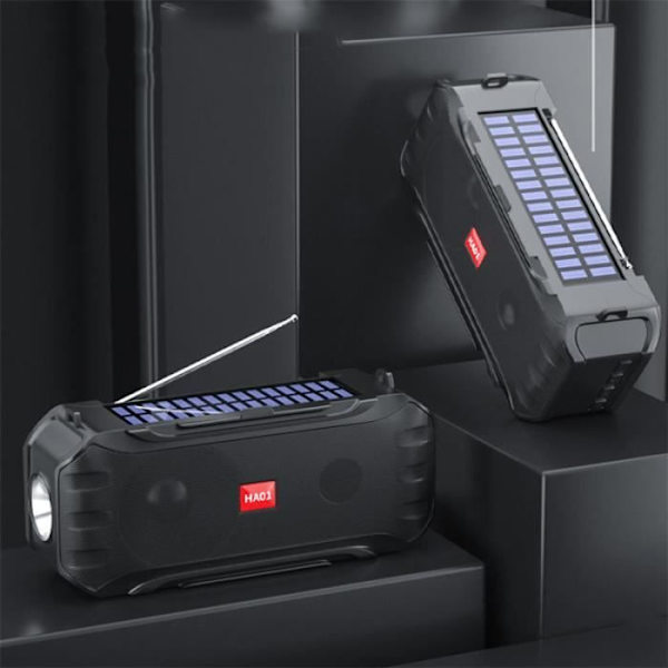 Aurinkokäyttöinen langaton bluetooth-kaiutin, monitoiminen FM-radio, kannettava taskulamppu, ulkokäyttöön tarkoitettu bluetooth-kaiutin urheilua vart