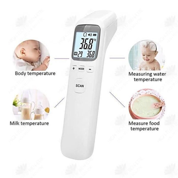 HTBE® Digital infrarød termometer multifunktion fjern termometer pistolformet front hvid præcis aflæsning