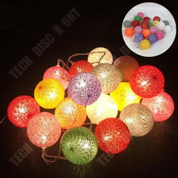 TD® LED-valosarja, 10 puuvillapalloa, paristokäyttöinen, tunnelmavalot, pallot Ø6 cm, eri väreissä Diff. färger