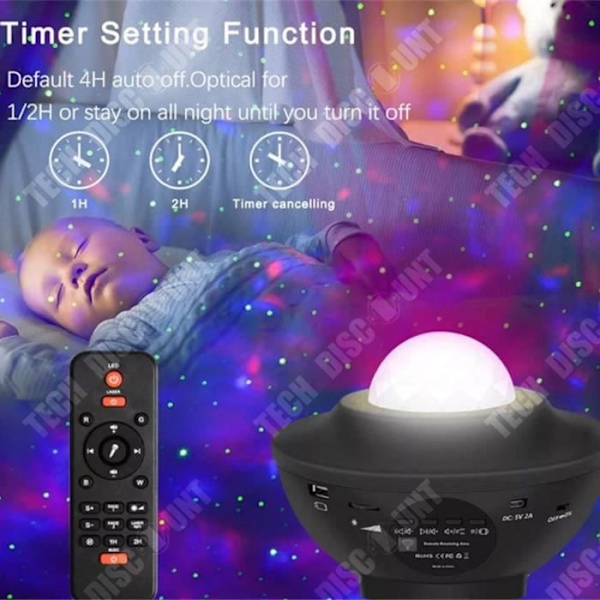 TD® LED musikstjärna projektionsljus USB bluetooth fjärrkontroll laserljus stjärnklart projektion flamma vattenmönster ljus
