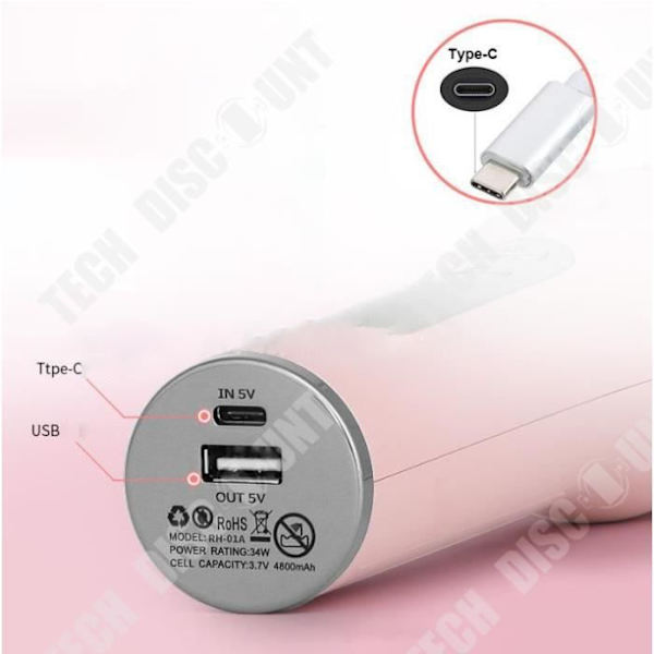 TD® Automatisk trådløs opladnings curlingjern USB LCD display Anti-brænde hånd curlingjern dovne