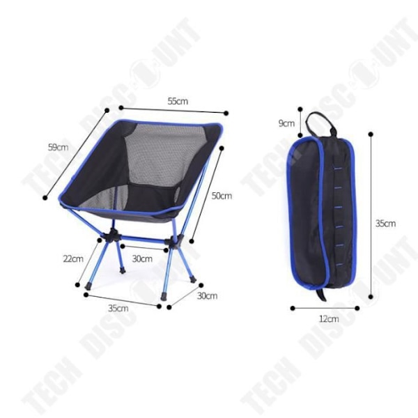 TD® Camping fiskeri måne stol barbecue udendørs bærbar ryg stol sammenfoldelig