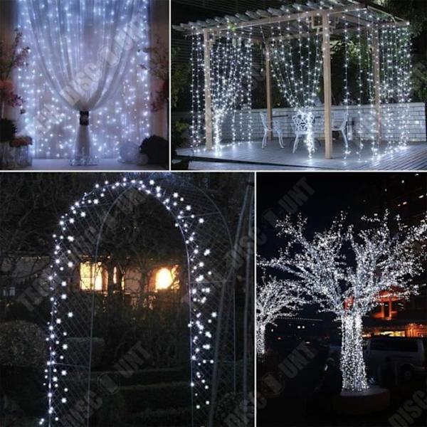 Ljusdekoration - TD® - 100 LED-huvuden - 12 meter - Solenergi - Varm vit