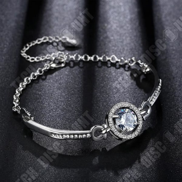 TD® Damarmband Kristallberlocker Elegant Zirkon Rhinestone Vit Kedja Smycken Idealisk present till kvinnor Tjej - 925 Silverpläterad