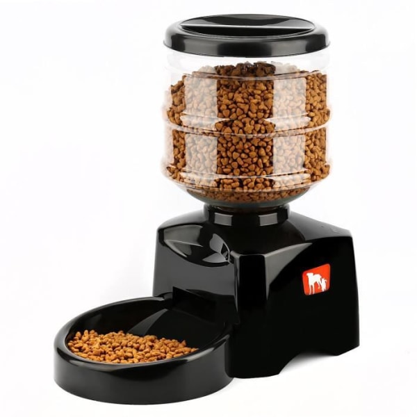 Foderautomat - Ikke specificeret - 5.5L - Programmerbar - Til hunde og katte - Sort Svart
