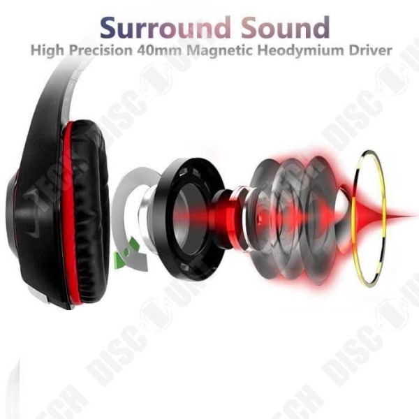 Gaming headset til PS4 Xbox One - TD® - Støjdæmpende mikrofon - LED lampe - Stereo bas - Volume kontrol - Justerbar mikrofon