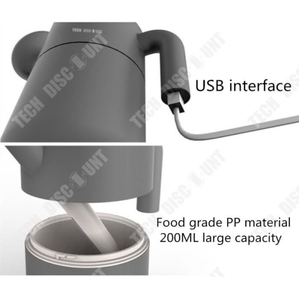 TD® Vattenkokare 200 ml form vattenkanna blå svart elektrisk varmvattenberedare konservering reseservice te trendkvalitet USB portabel l