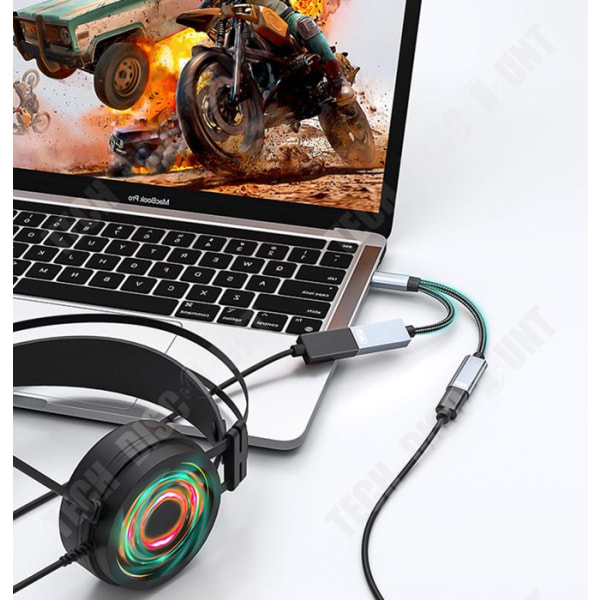 TD® Multifunktionel to en adapter grå 60W hurtigopladning type-c til usb otg til at spille spil på iPad