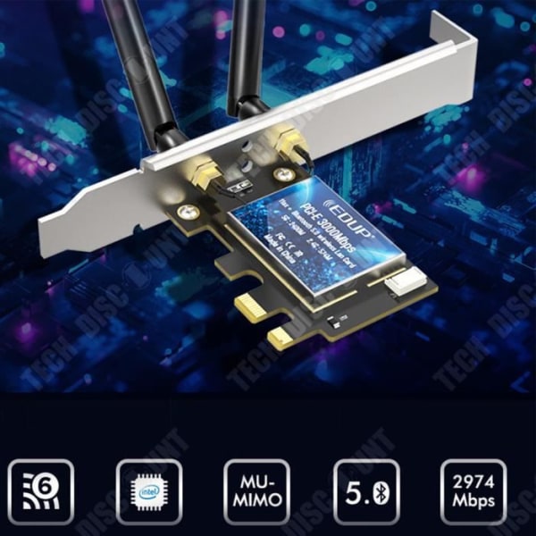 TD® PCI-E 3000M 802.11AX Bluetooth 5.1 WIFI 6 AX200 trådlöst nätverkskort Effektiv Dual-Frequency Multi-Device Connection