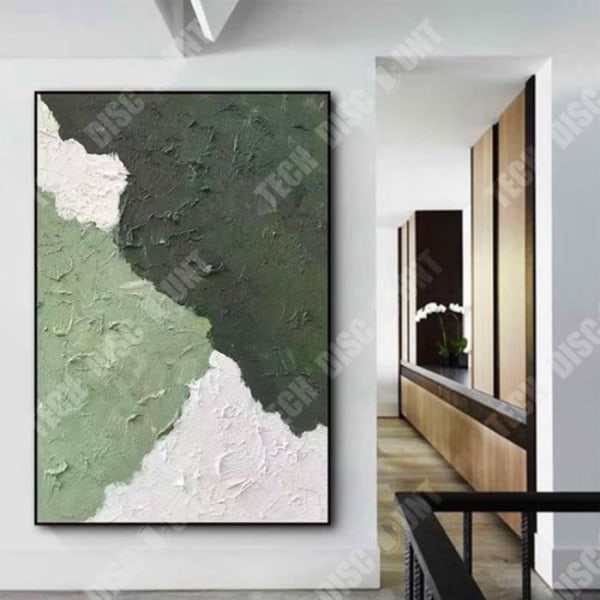 TD® Modern minimalistisk tjock textur grön dekorativ målning high-end hall handmålad oljemålning 50 *