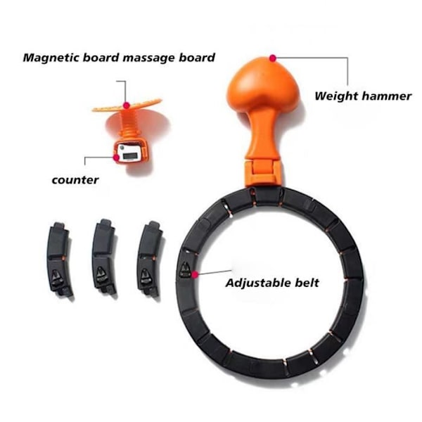 Cerceau med Automatisk Rotation OUTAD - Justerbar - Sort og Orange - Fitness svart och orange