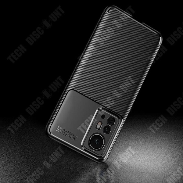 TD® Altopholder til mobiltelefon med stødabsorbering, alt inklusive i kulfiber til Xiaomi 12, 3-dimensionelle teksturerede frostede taster.