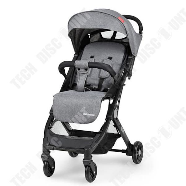 TD® Barnvagn Grå 89 x 47,5 x 104 cm Hopfällbar Ultra Baby Buggy Combi Barnvagn