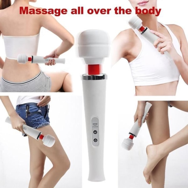 Trådlös stavmassager, silikon stavmassager med 10 frekvenser intensiva vibrationer 8 hastigheter, för kroppsmassage halstjocklek